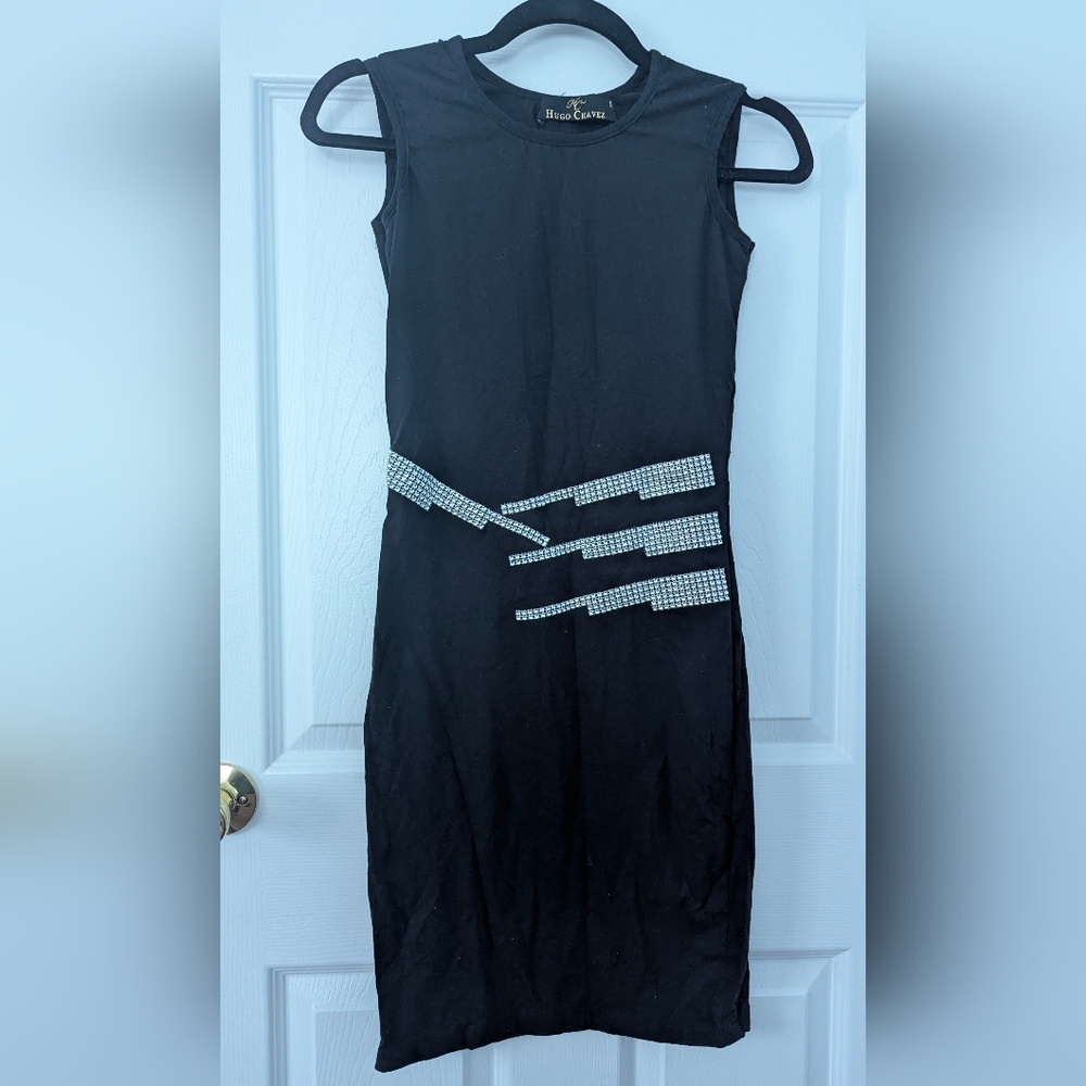 ❤️5 For $25❤️Hugo Chavez Black Dress with Silver Accents